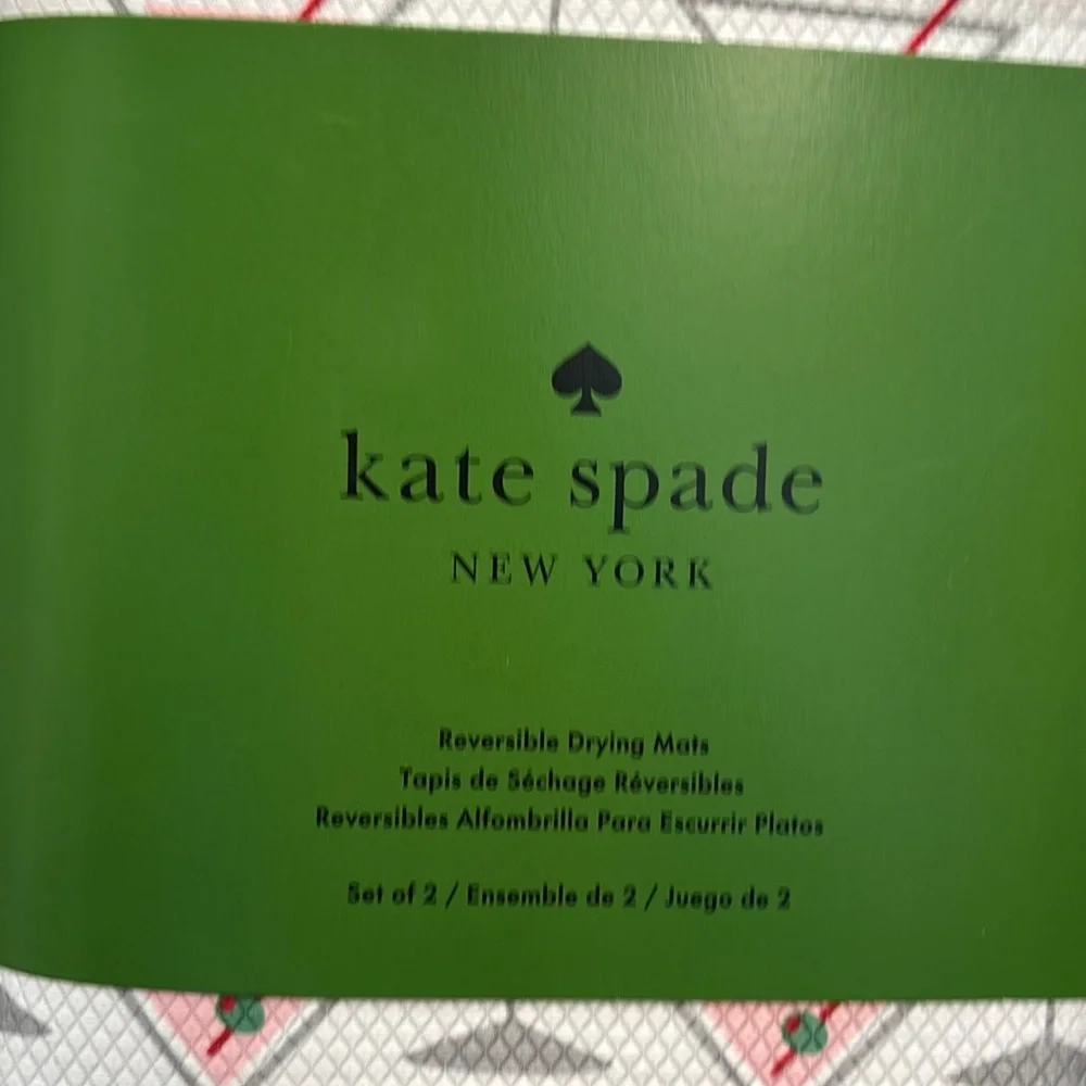 NWT Kate Spade martini glass drying mats set of 2